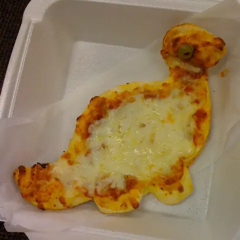 Kids Menu Pizza Shaped Like Dinosaur