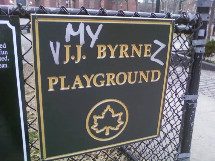my vajajay burns playground sign